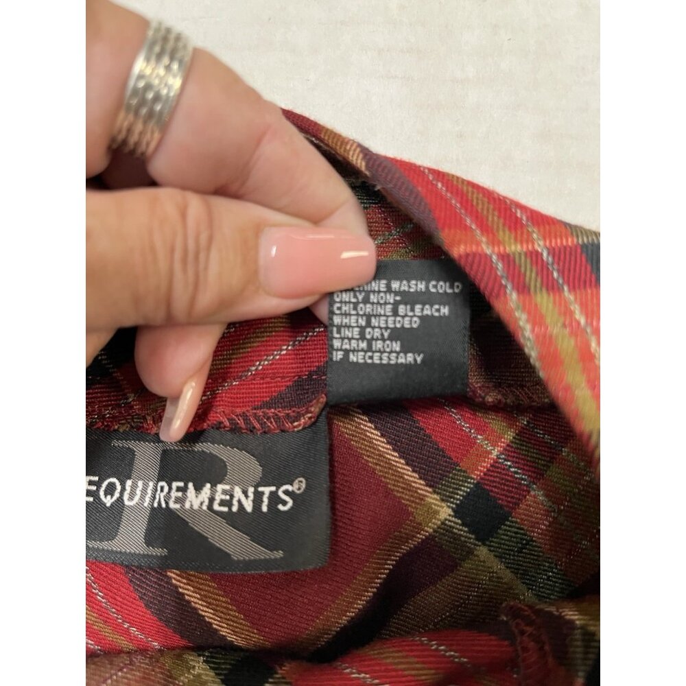 Vintage Y2K Requirements Skirt Women 6 Burgundy Plaid Maxi Preppy Dark Academia - Picture 9 of 11